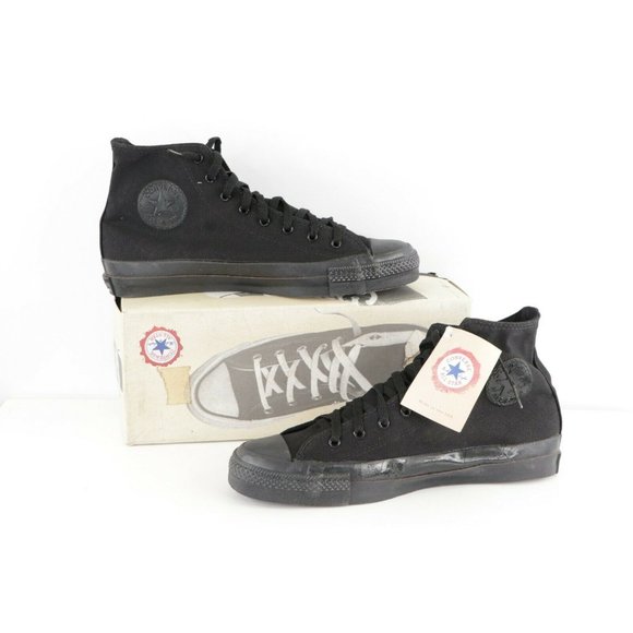 NOS Vintage 90s Converse All Star High Top Shoes Black Monochrome